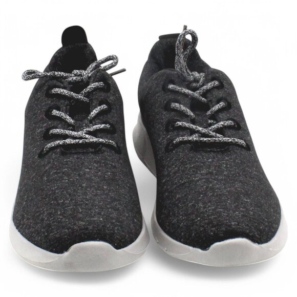 SUGAR Womens Black Heathered Comfort Round Toe Lace-up Athletic Sneakers - Picture 2 of 9